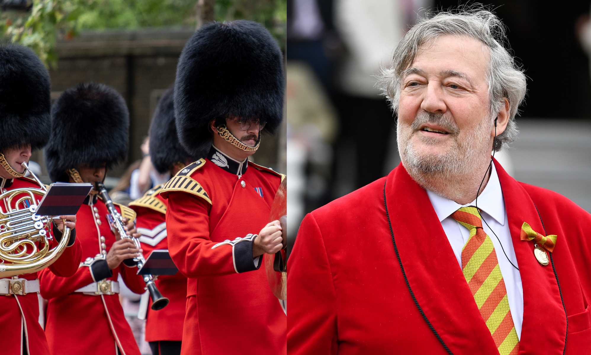 Stephen Fry Calls For End To Real Bear Fur On King S Guard Caps   Stephen Fry And Kings Guards 