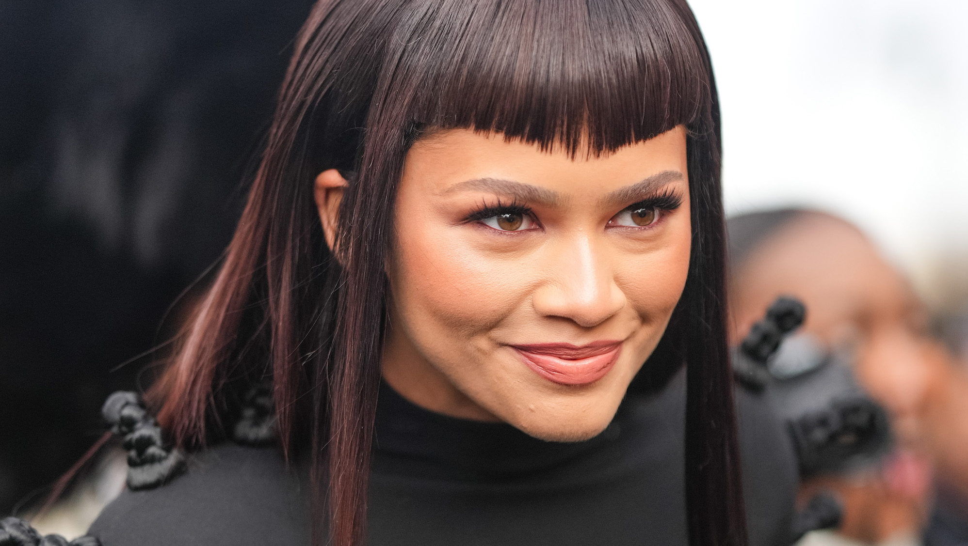 Zendaya debuts 'Gale Weathers' bangs at Paris Fashion Week