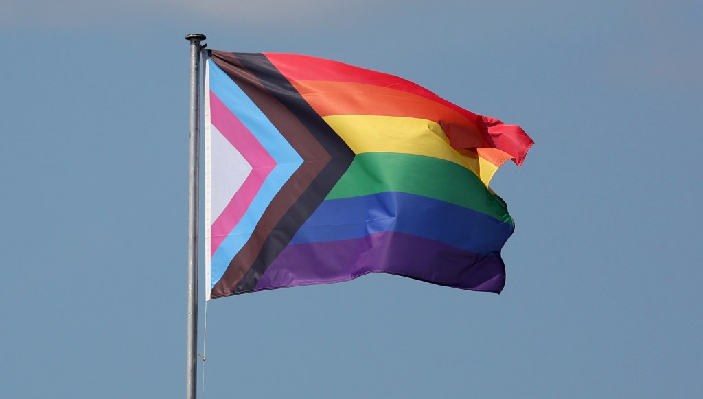 A Progress Pride flag in London. (Photo by Julian Finney/Getty Images)