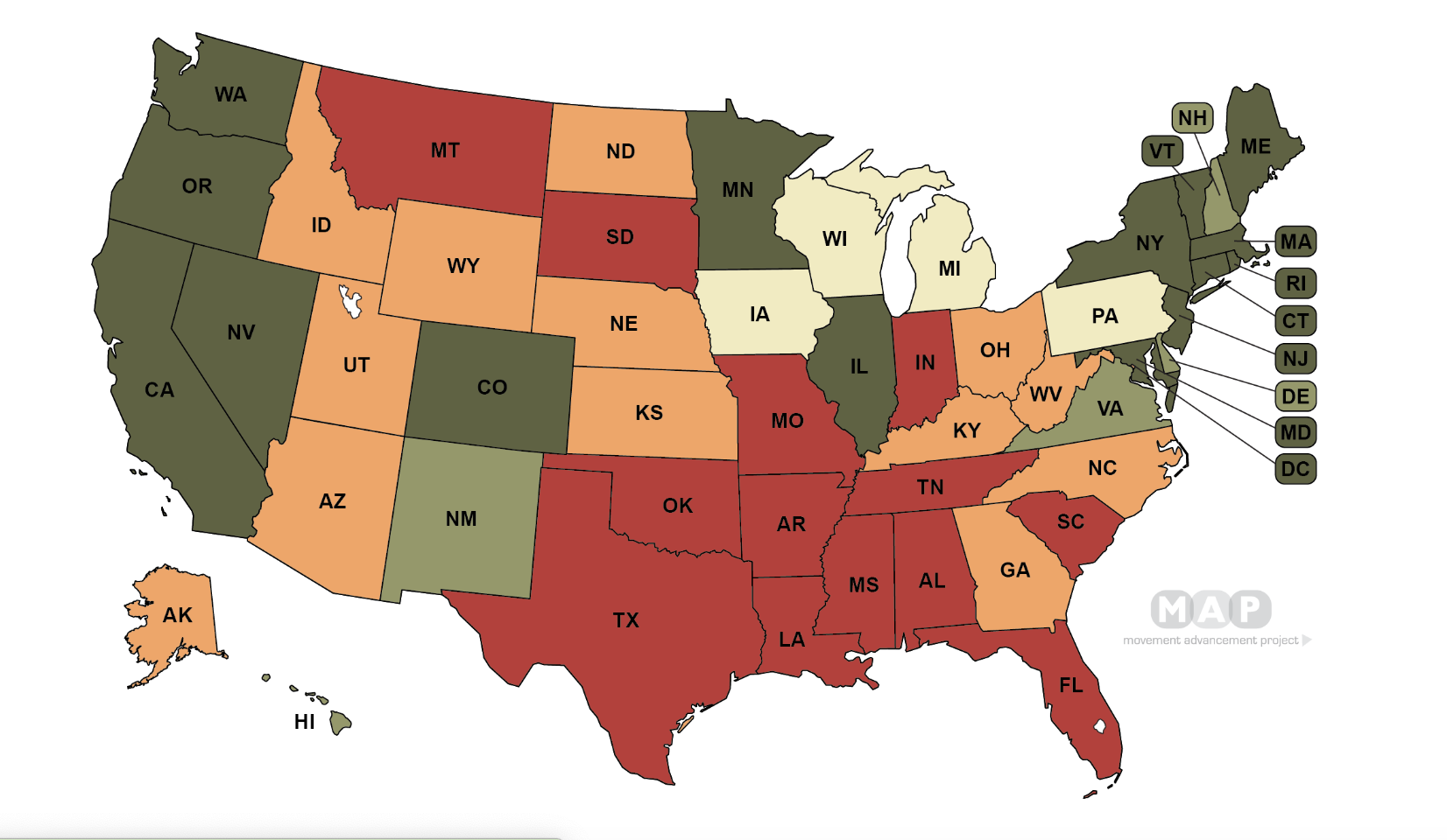 Map shows which US states are safe for LGBTQ people | PinkNews