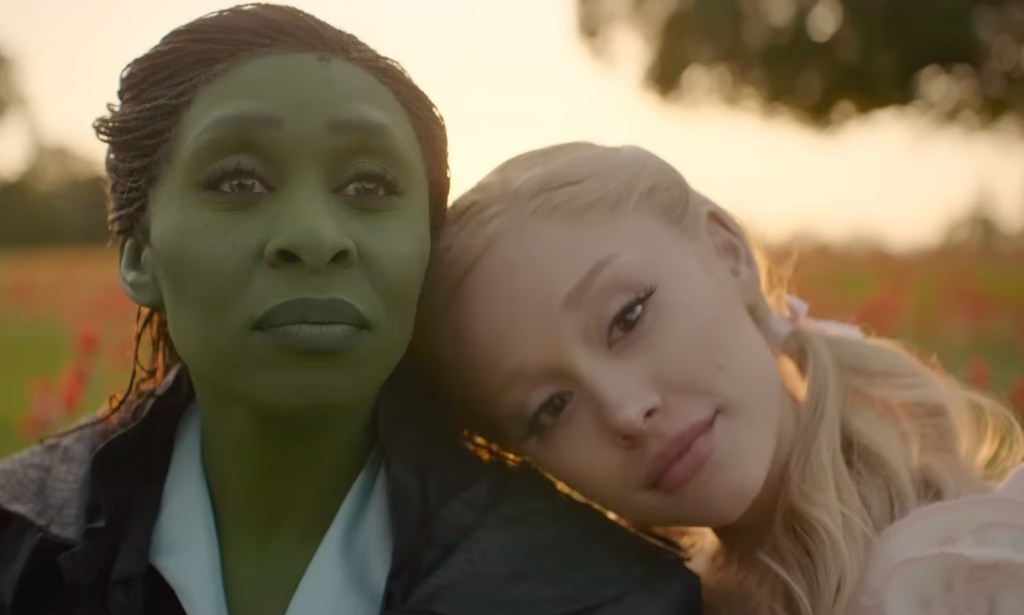 Wicked frame with Cynthia Erivo’s Elphaba and Ariana Grande’s Glinda