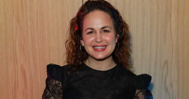 Giovanna Fletcher attends the gala performance after party for "Everybody's Talking About Jamie" to celebrate the musical's return to London at @sohoplace on February 15, 2024 in London, England.