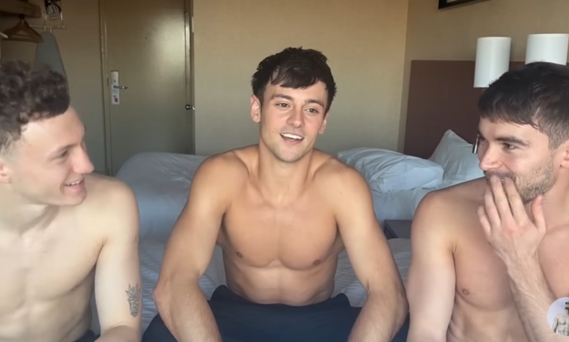 Tom Daley posts shirtless interview with two diving partners