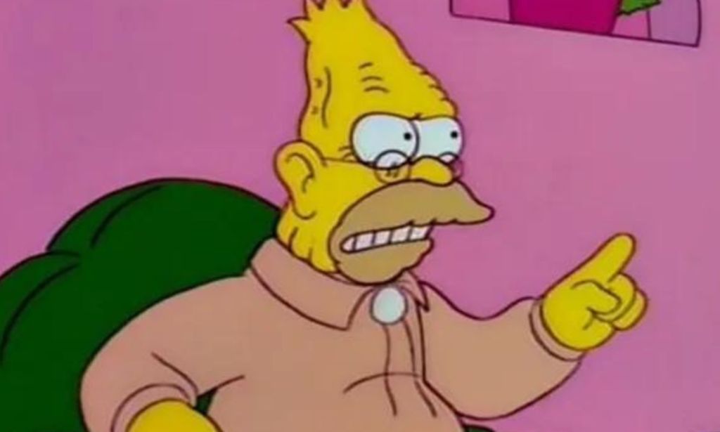 A picture of Grandpa Simpson from The Simpsons.