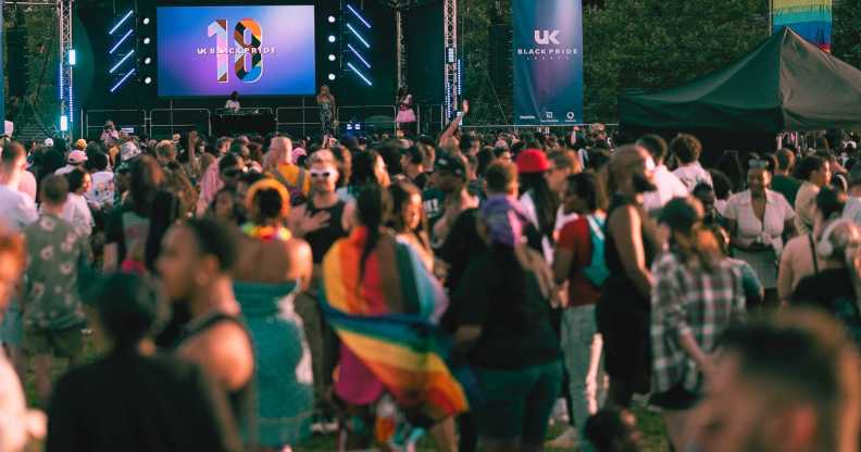 A view of the main stage at UK Black Pride 2023 event on 19 August, 2023