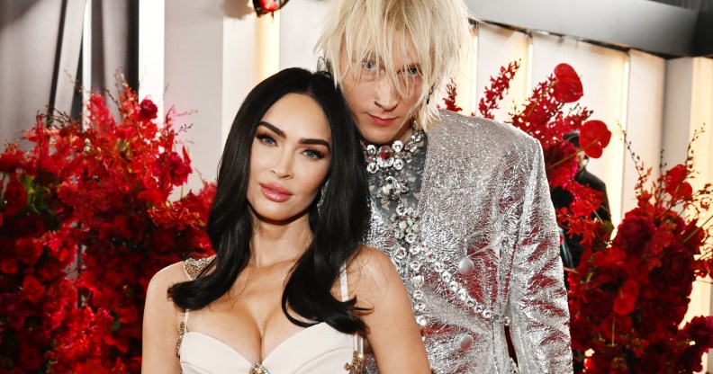 Machine Gun Kelly appeared to address his miscarriage with Megan Fox with the project. (Getty)