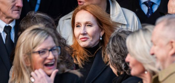 JK Rowling in black at a memorial service in Edinburgh