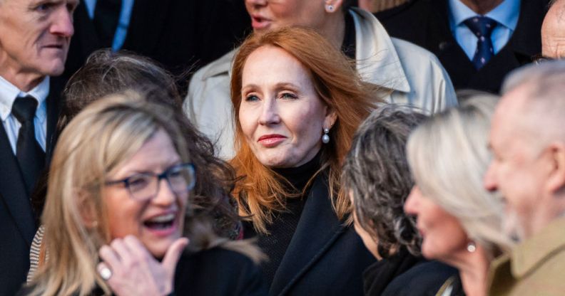 JK Rowling in black at a memorial service in Edinburgh