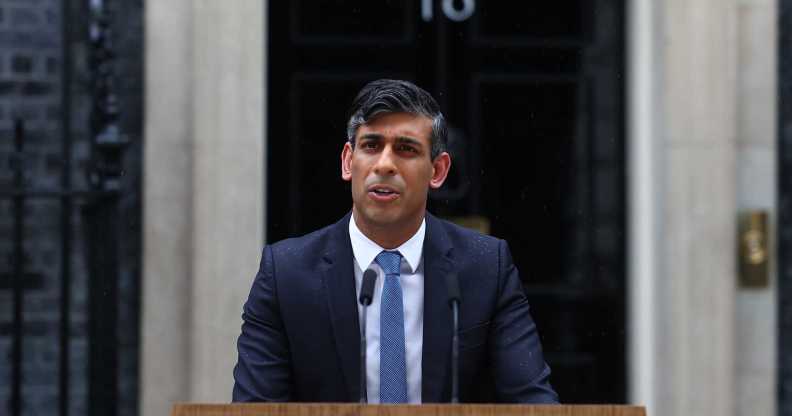 UK pime minister Rishi Sunak outside Number 10 Downing Street
