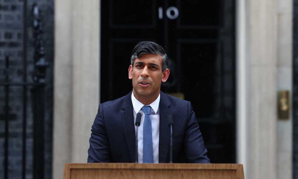UK pime minister Rishi Sunak outside Number 10 Downing Street