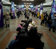 The subway is used as a shelter during air raids in Kyiv, Ukraine. (Getty)