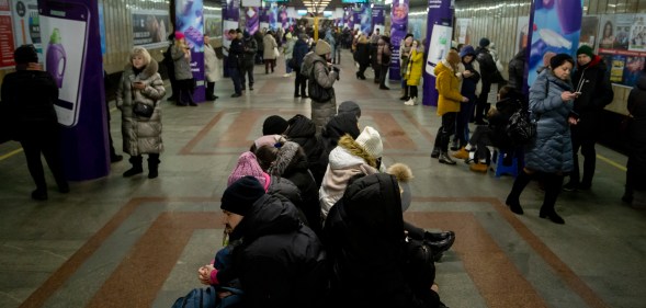 The subway is used as a shelter during air raids in Kyiv, Ukraine. (Getty)