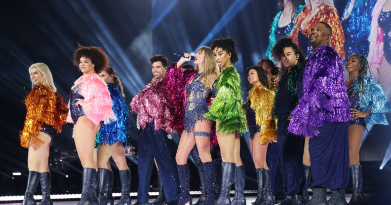 Taylor Swift commemorated Pride at her Eras Tour show, Lyon. (Getty)