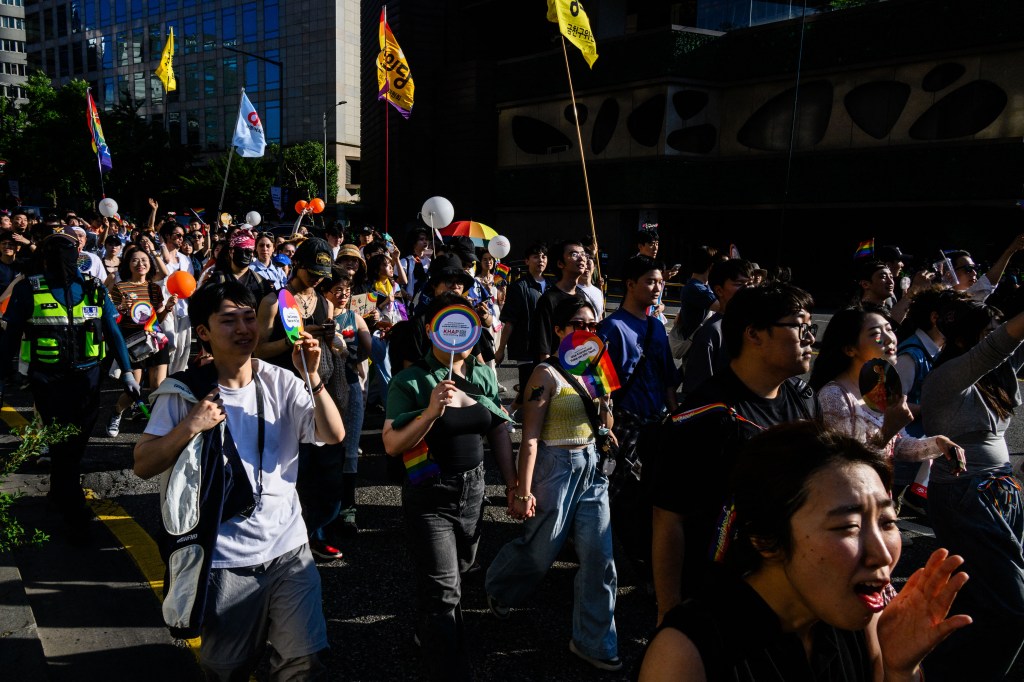 LGBTQ South Koreans and their supporters attending the Pride Parade in Seoul