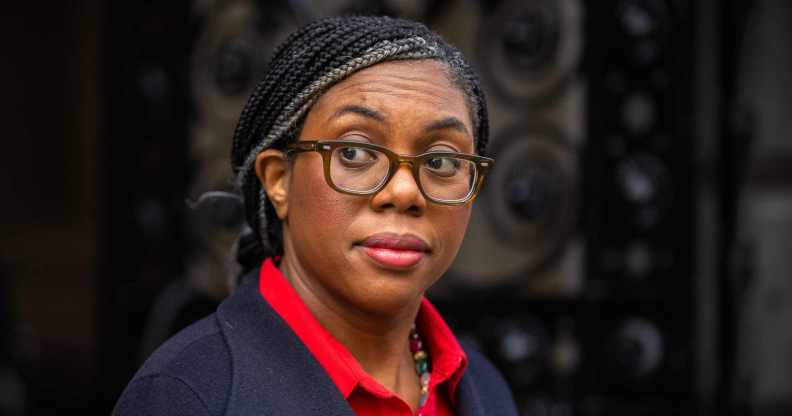 LONDON, ENGLAND - MARCH 26: Kemi Badenoch, Minister for Women and Equalities, arrives to attend the weekly meeting of Cabinet ministers in 10 Downing Street on March 26, 2024 in London, England. (Photo by Carl Court/Getty Images)