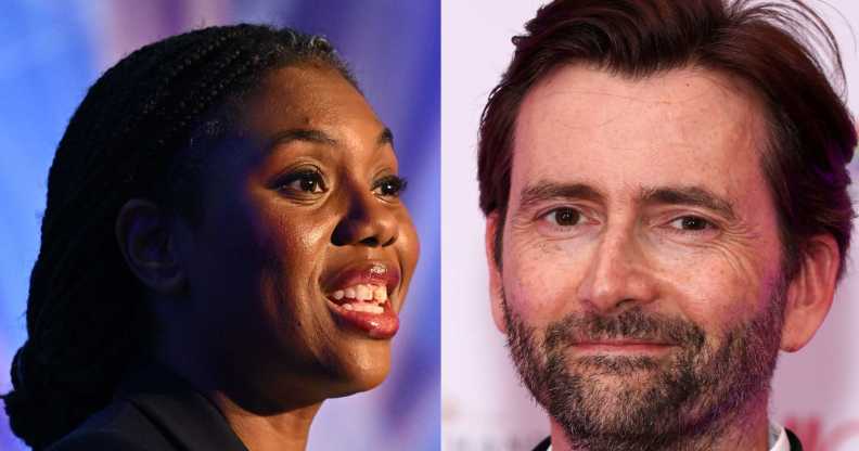 Headshots of Kemi Badenoch and David Tennant