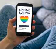 LGBTQ dating app on phone