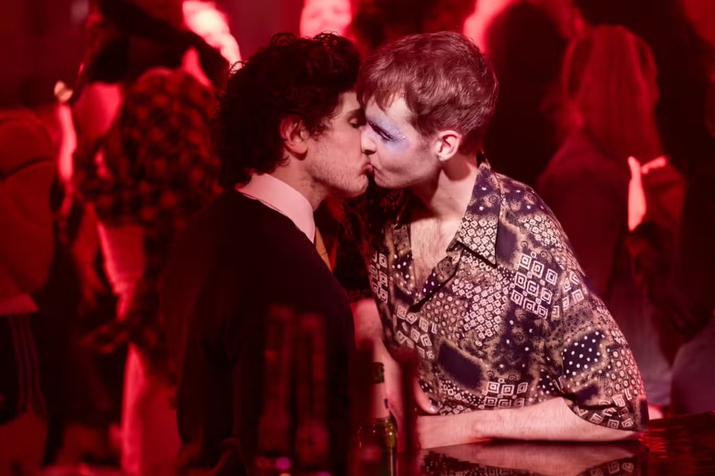Gabriel (Young) and Andy (Fee) kissing in Lost Boys and Fairies.