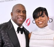 Magic Johnson and EJ Johnson attend The Elizabeth Taylor Ball to End AIDS.