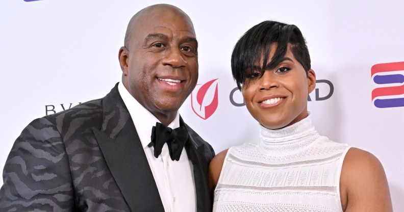 Magic Johnson and EJ Johnson attend The Elizabeth Taylor Ball to End AIDS.