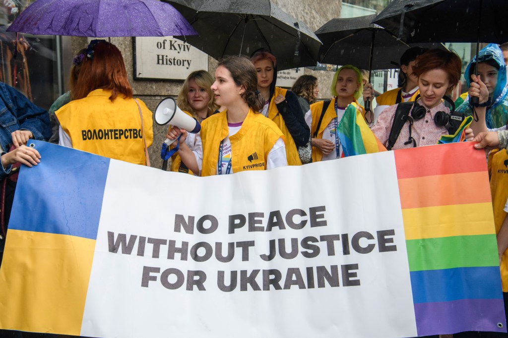 Nearly 500 people participated in Kyiv Pride's Equality March. 