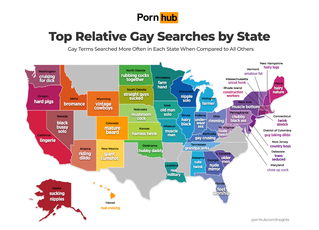 PornHub reveals each US state's most popular porn category