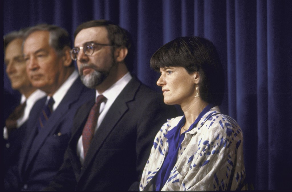 Shuttle commission members for Challenger investigation including Sally Ride