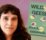 Author Soula Emmanuel' and her book Wild Geese.