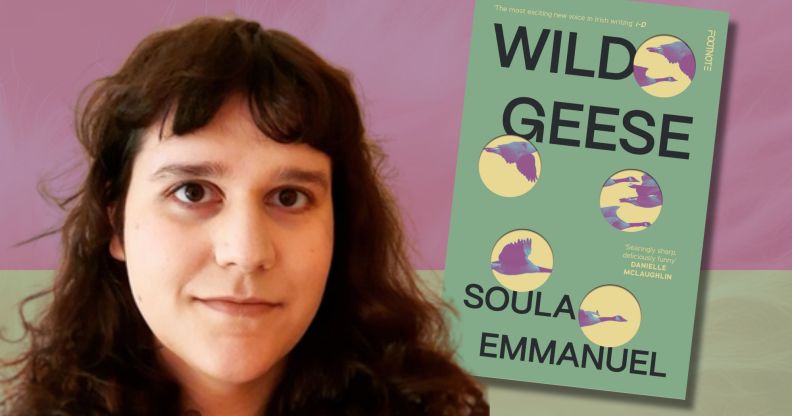 Author Soula Emmanuel' and her book Wild Geese.