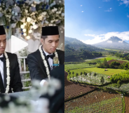 A video went viral after it was falsely claimed two men got married in a town in Java, Indonesia. (TikTok/Getty)