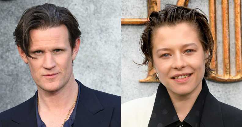 Matt Smith (L) and Emma D'Arcy (R) at the House of the Dragon season two premiere