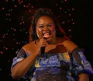 Alex Newell performs at the Macy's Fireworks 4th July event.