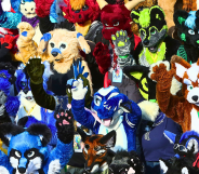 A group of furries at a convention.