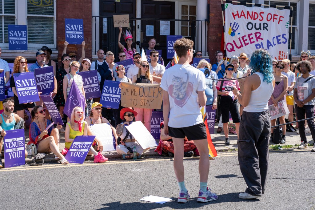 The rally aimed to call on the club to pause any plans to sell the venue.  