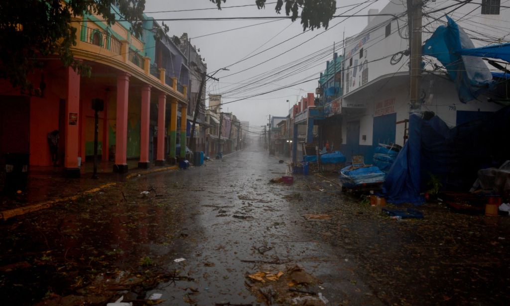 A street ravaged by hurricane Beryl.