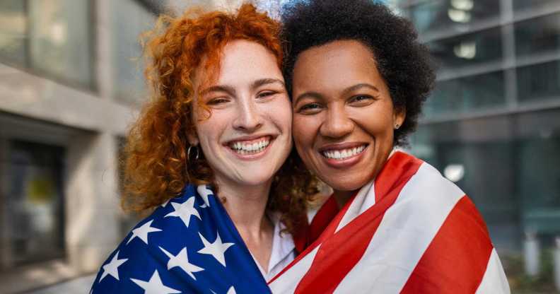 Girlfriends celebrating the 4th of July