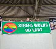 an LGBT free zone banner