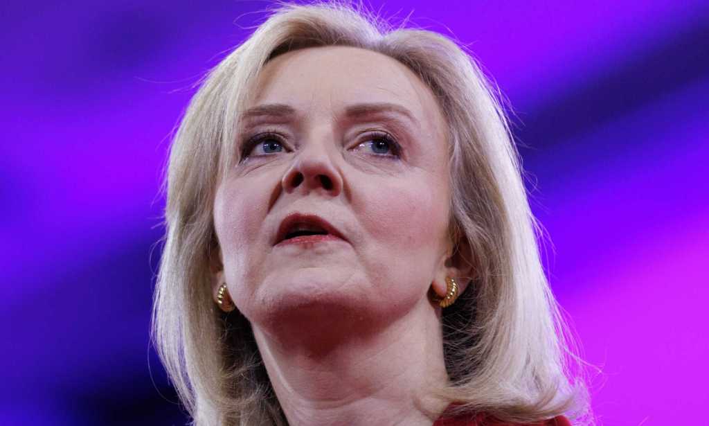 UK politician and former Prime Minister Liz Truss is speaking at CPAC 2024 at the Gaylord Hotel and Convention Center in National Harbor, Maryland, on February 22, 2024.