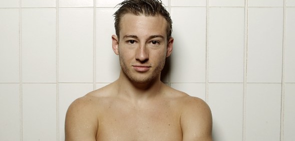 Matthew Mitcham poses during/after the Australian 2012 Olympic Games team announcement at Chandler Aquatic Centre on May 29, 2012 in Brisbane, Australia.