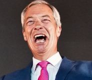 Nigel Farage laughing.