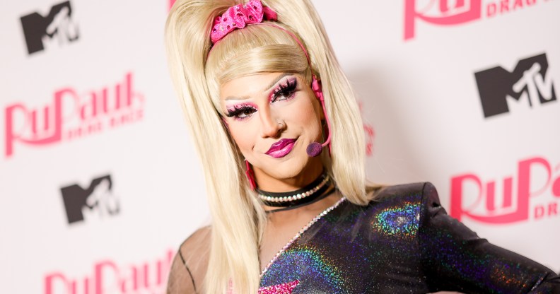 LOS ANGELES, CALIFORNIA - APRIL 01: Amethyst attends "RuPaul's Drag Race" season 15 finale red carpet at Ace Hotel on April 01, 2023 in Los Angeles, California. (Photo by Matt Winkelmeyer/Getty Images)