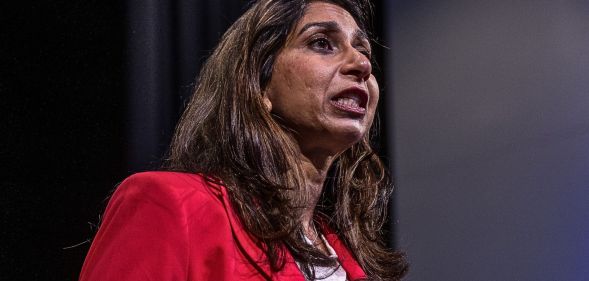 Suella Braverman speaking at an event.