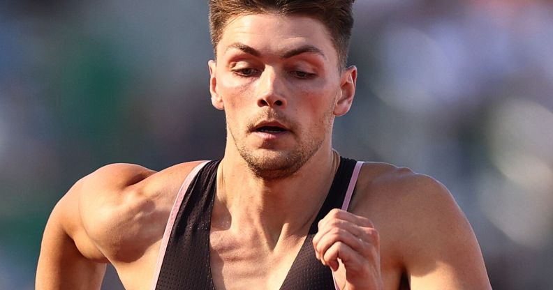 Trey Cunningham running at an athletic competition.