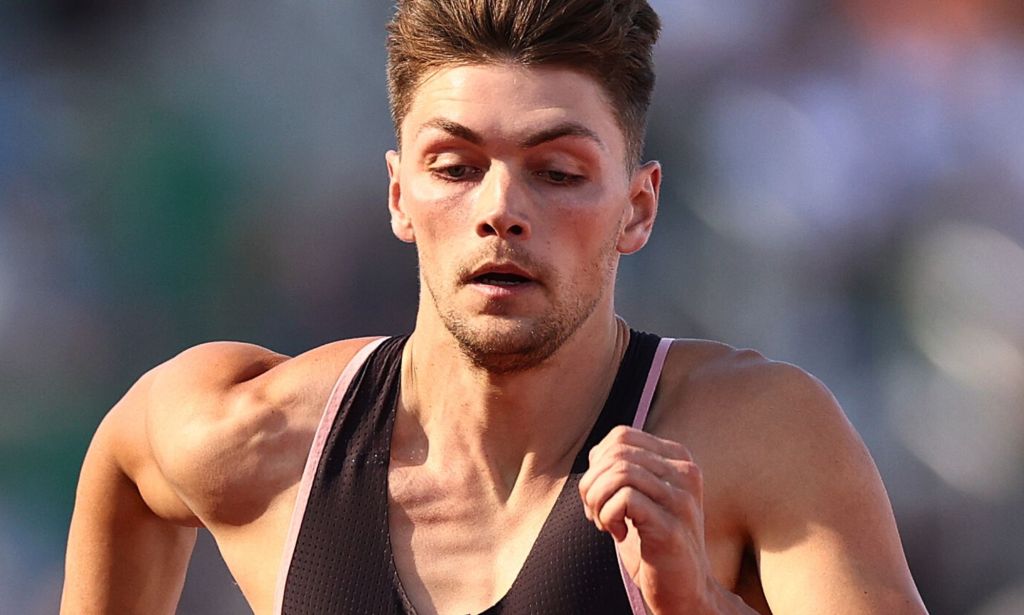 Trey Cunningham running at an athletic competition.