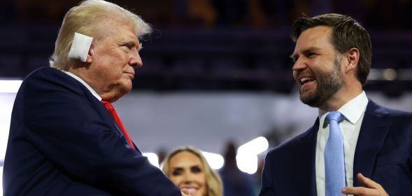 Republican presidential candidate, former US President Donald Trump and Republican vice presidential candidate, US Senator J.D. Vance at the Republican National Convention