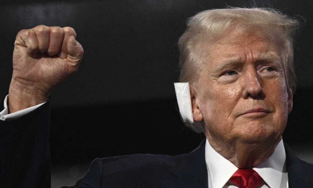 US former President and 2024 Republican presidential candidate Donald Trump, has sported a bandage on his ear following being wounded in an assassination attempt.