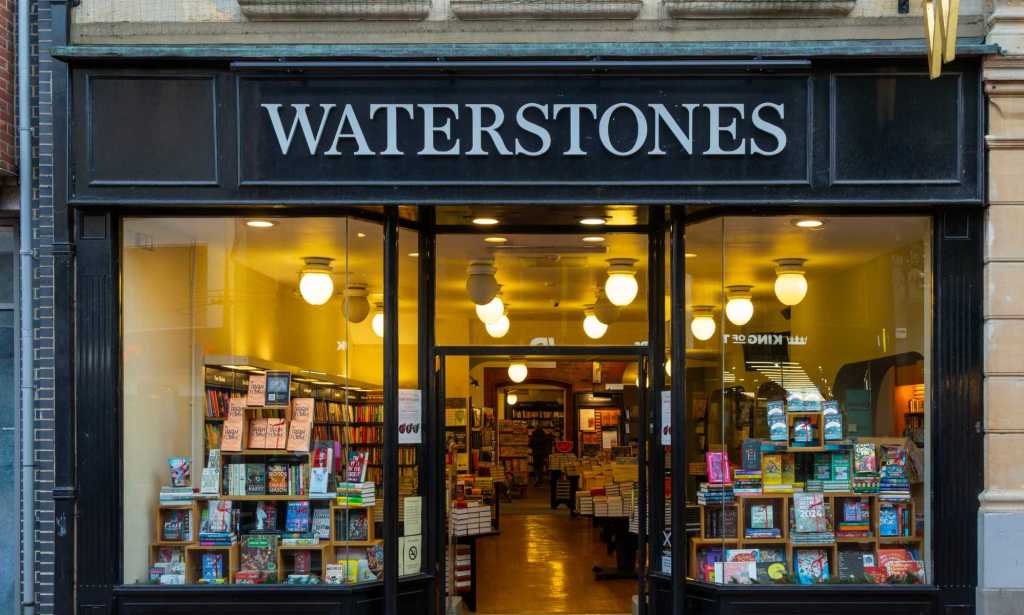 A Waterstones store front