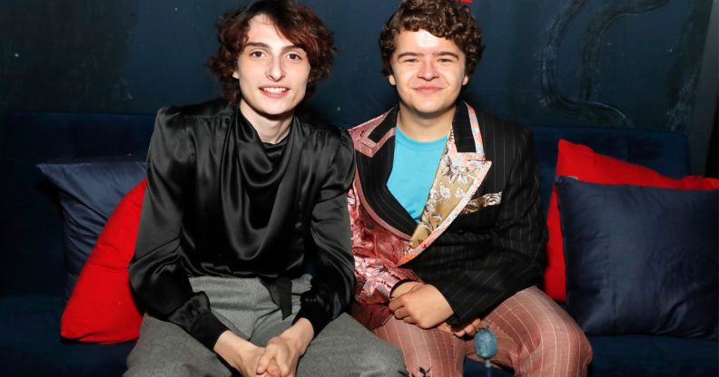 Finn Wolfhard and Gaten Matarazzo at the Stranger Things season 4 premiere