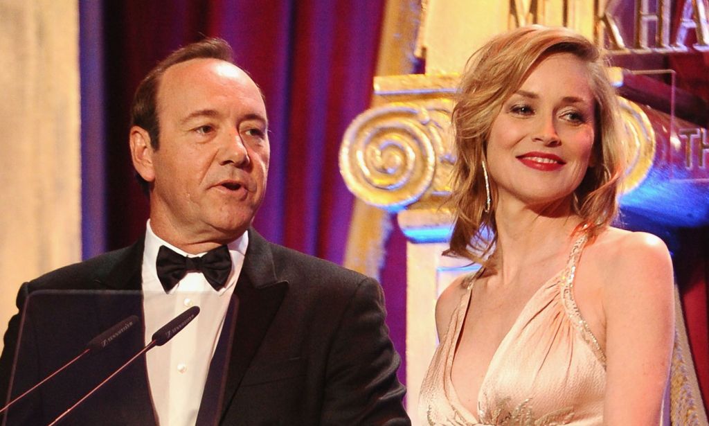 Kevin Spacey and Sharon Stone present at the Gorby 80 Gala in London in 2011. 