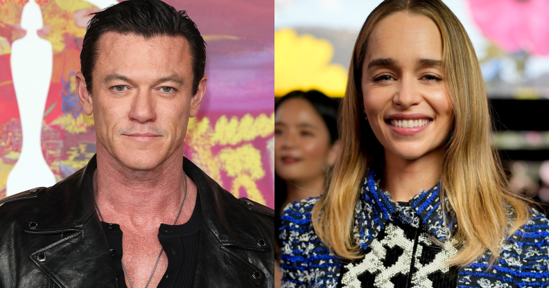 Luke Evans (left) and Emilia Clarke (right)